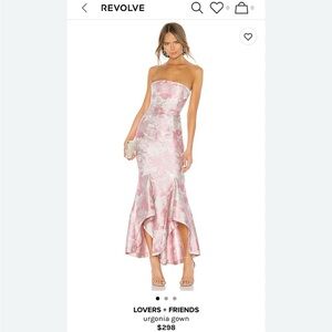 Lovers + Friends Pink Strapless Gown